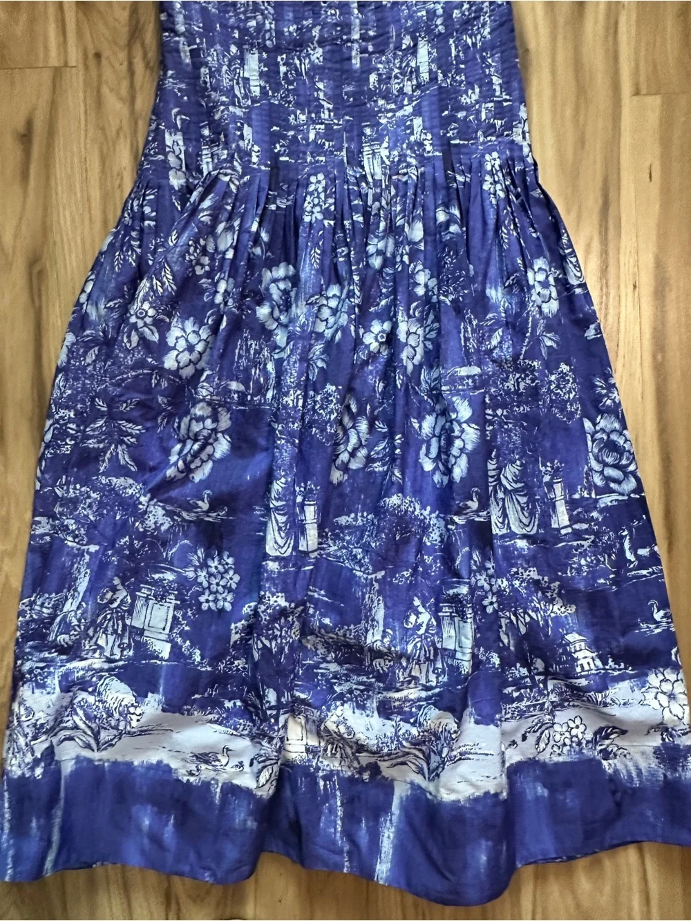 J.Crew Women’s Maxi Dress Open Back Halter Cotton Poplin Blue White Medium M NEW